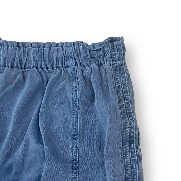 NWT Xirena Wyatt Shorts Sz M High Rise Elastic Waist Drawstring Washed Blue $209 - Picture 11 of 11